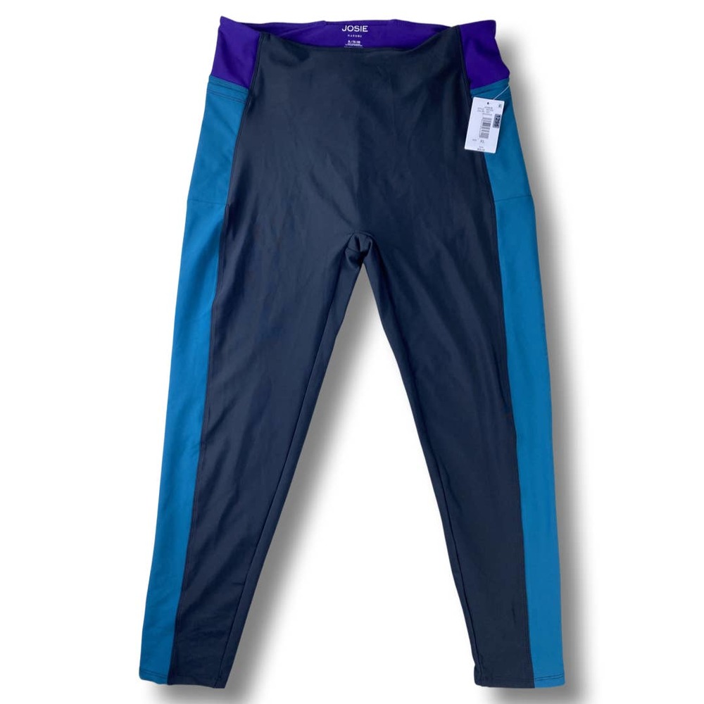 NWT Josie Natori Solstice Track Leggings in Dark Teal Size XL